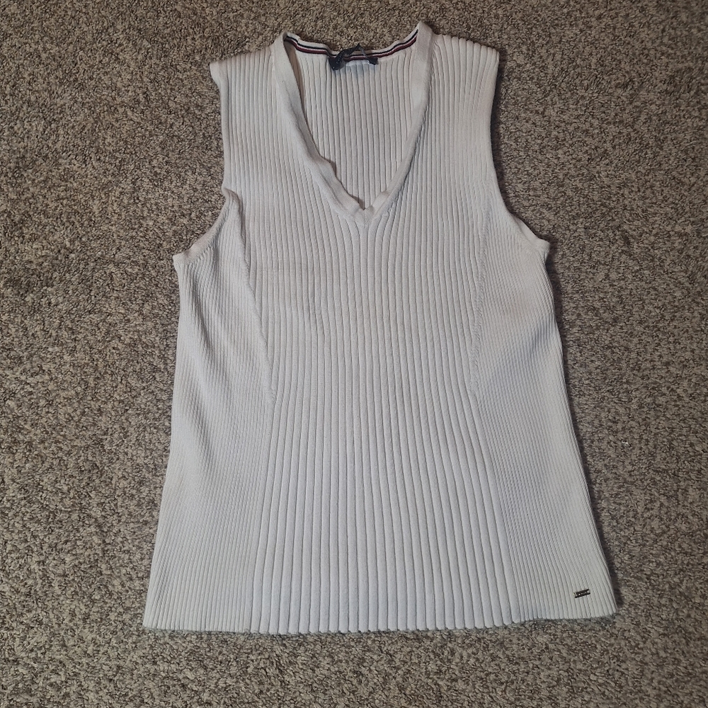 Tommy Hilfiger V-Neck Womens Sleeveless Sweater Size L